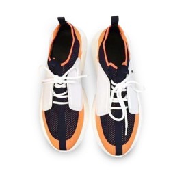 Hermes Casual Shoes For Men White/Black/Orange