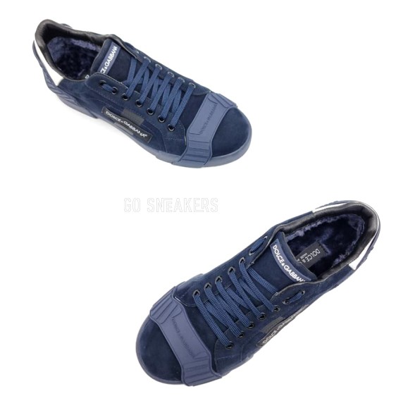 Мужские зимние кроссовки Dolce &amp;amp; Gabbana Man Winter Suede Navy