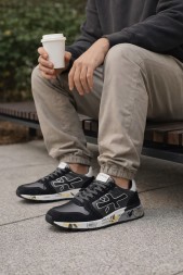 Premiata 483 Man Leather/Suede Black