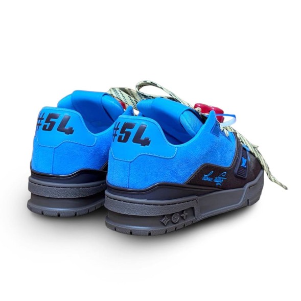 Женские кроссовки Louis Vuitton Trainer Maxi Skateboard Shoes Low-Top Blue