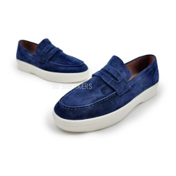 Loro Piana Mocassins Suede Navy