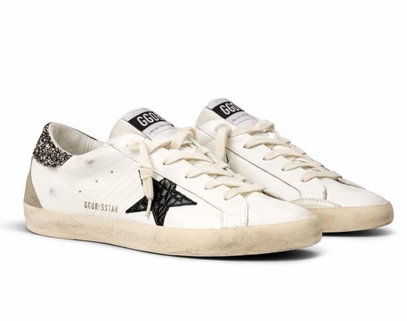 Женские кеды Golden Goose Super-Star Croco-Print Star