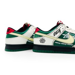 Nike SB Dunk Low Retro White Green Stussy