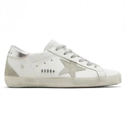 Golden Goose Super-Star With Silver Heel Tab and Metal Stud Lettering