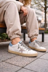 Golden Goose Super-Star Sky Blue Heel Tab