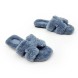 Женские сандалии Hermes Flip-flops Wool Blue