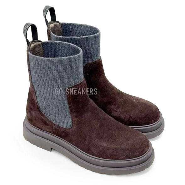 Женские челси Brunello Cucinelli Suede Chelsea Boot Chocolate
