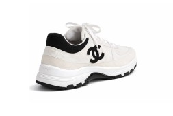 Chanel Metiers D'art Laminated and Suede Calfskin Sneakers White