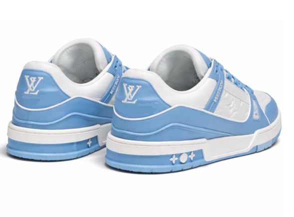 Женские кроссовки Louis Vuitton Trainer Maxi Skateboard Shoes Low-Top White/Blue