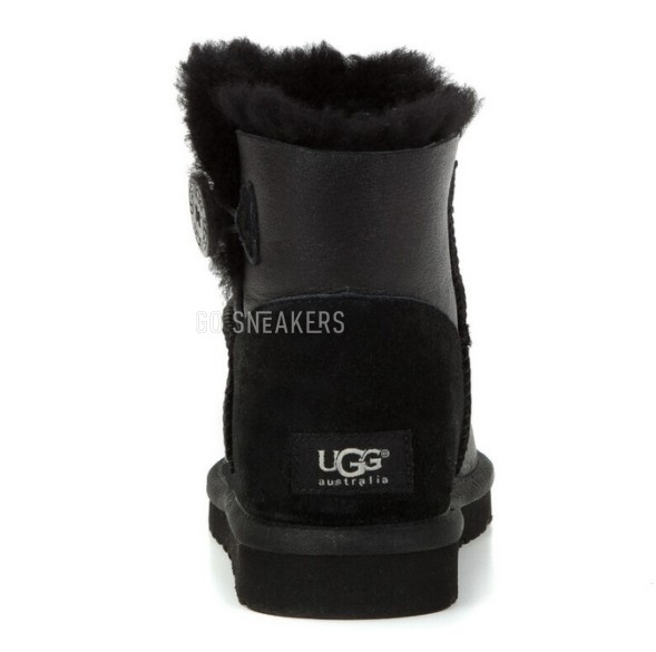 Женские мини угги с пуговицей Bailey Button Mini Metallic Black