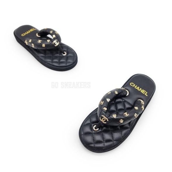 Женские шлепки Chanel 5 Flip-flops Black