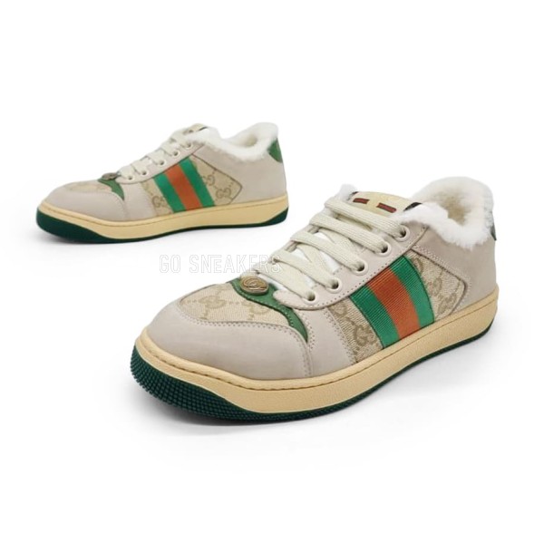 Женские зимние кроссовки Gucci Woman Winter Green/Red