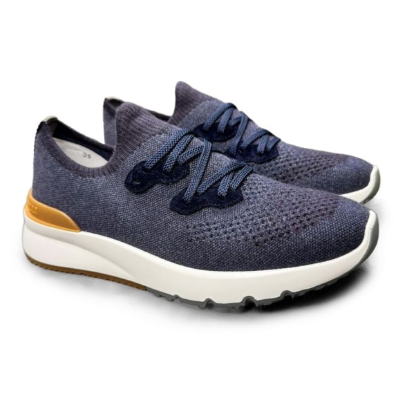 Мужские кроссовки Brunello Cucinelli Textile Run Navy