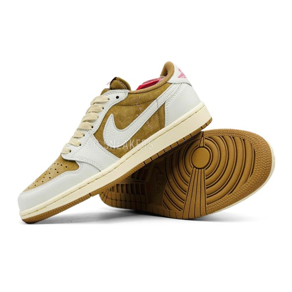 Женские кроссовки Travis Scott x Air Jordan 1 Low OG Brown